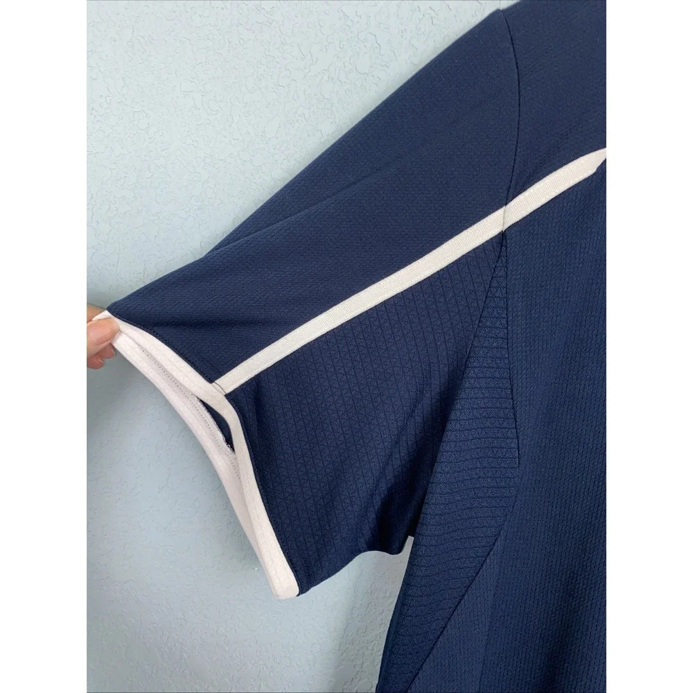 Adidas Notre Dame Mens XXL 2XL Climalite Navy Blue With White Golf Polo‎
